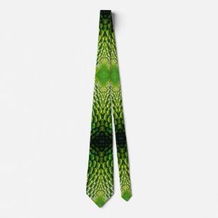 Green Snake Skin Scales Print Novelty Party  Neck Tie