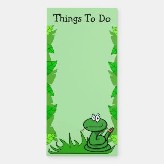 Green Snake Things To Do Magnetic Notepad