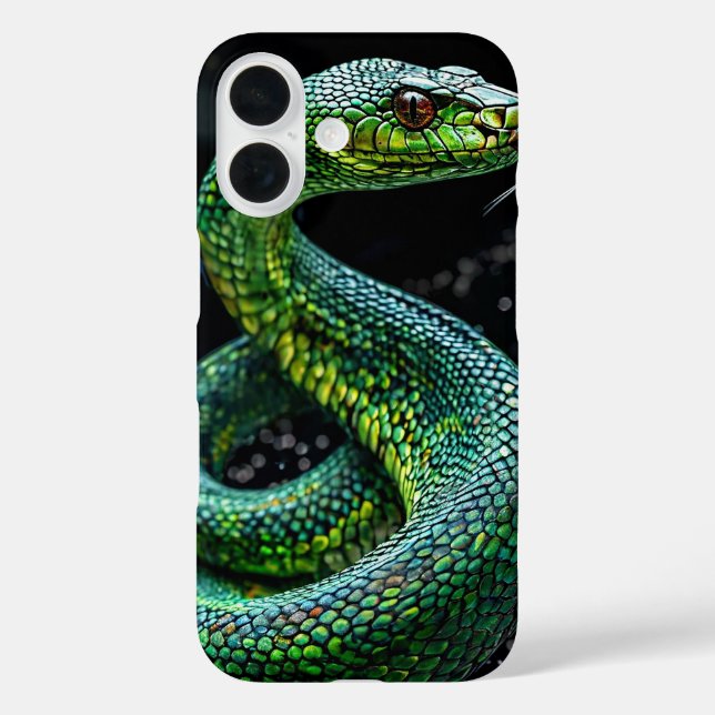 Green snake wild animal aesthetic design Case-Mate iPhone case (Back)