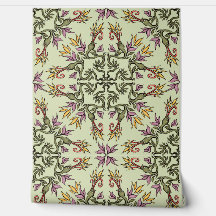 Green Snakes Floral Mandala Botanical Fantasy Art