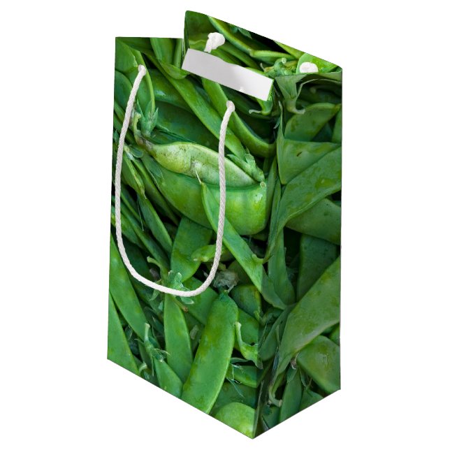 Green Snap Peas Small Gift Bag (Back Angled)