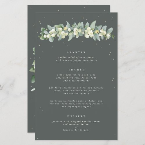 Green SnowberryEucalyptus 3 Course Wedding Menu