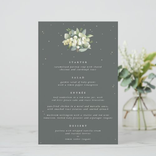 Green SnowberryEucalyptus 4 Course Wedding Menu