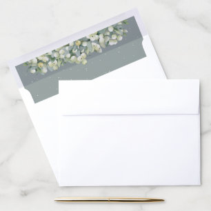 Green Snowberry+Eucalyptus A10 (8.75x6.5” Invite) Envelope Liner