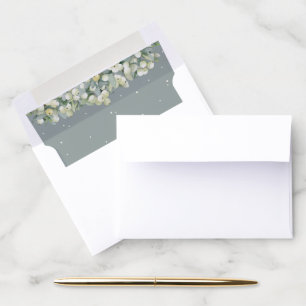 Green Snowberry+Eucalyptus A1 (for 5x3.5" cards) Envelope Liner