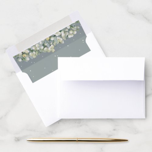 Green SnowberryEucalyptus A1 for 5x35 cards  Envelope Liner