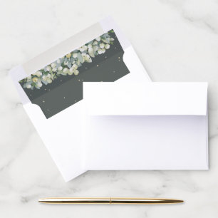Green Snowberry+Eucalyptus A1 (for 5x3.5" cards) Envelope Liner