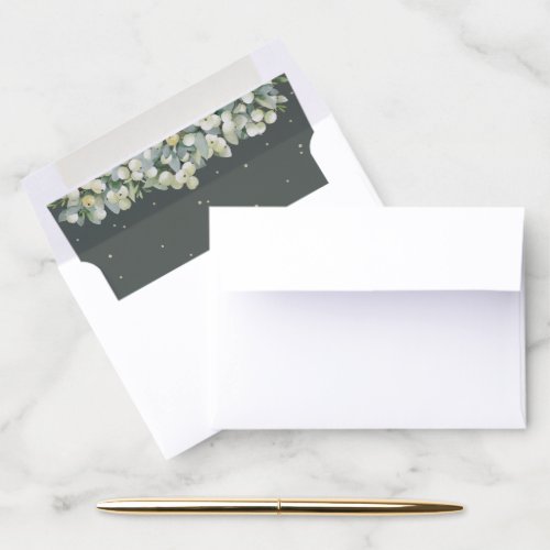 Green SnowberryEucalyptus A1 for 5x35 cards Envelope Liner
