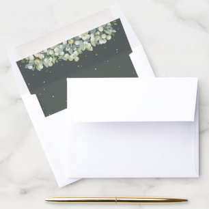 Green Snowberry+Eucalyptus A2 (5.5 x 4.25” cards) Envelope Liner