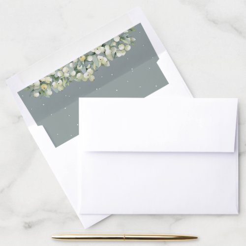 Green SnowberryEucalyptus A7 for 5 x 7 cards Envelope Liner