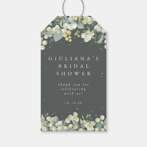 Green SnowberryEucalyptus Bridal Shower Gift Tags