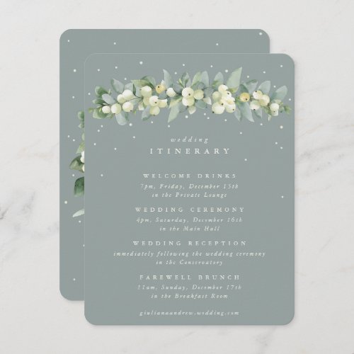Green SnowberryEucalyptus Garland Wedding Events Enclosure Card