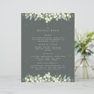 Green Snowberry+Eucalyptus Wedding Drinks Menu