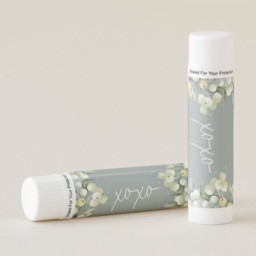 Green SnowberryEucalyptus Winter Wedding Favor Lip Balm