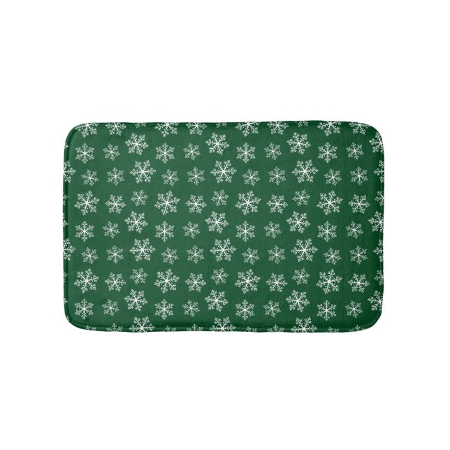 Green Snowflake Bath Mat (Front)