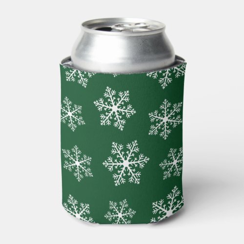 Green Snowflake Can Cooler