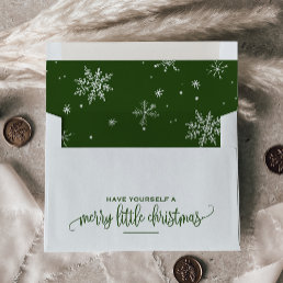 Green Snowflake Christmas Envelope