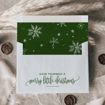Green Snowflake Christmas Envelope by ChristmasPaperCo at Zazzle