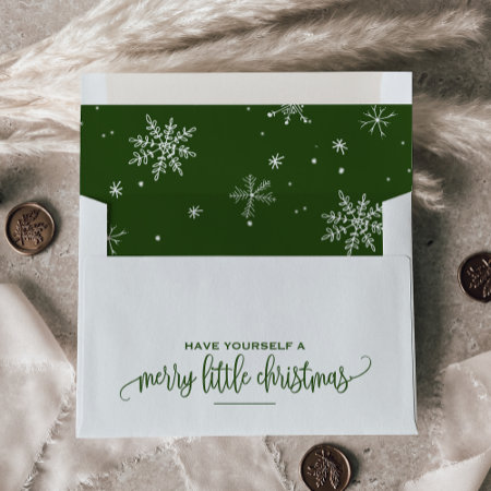 Green Snowflake Christmas Envelope