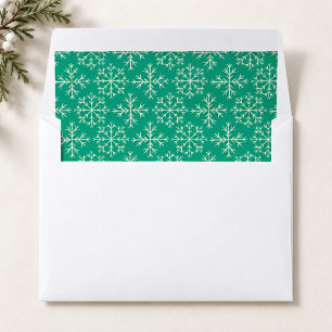 Green Snowflake Christmas Envelope Liner