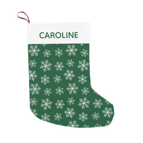 Green Snowflake Christmas Stocking