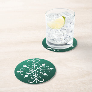 Green Snowflake Coasters