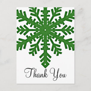 Green Snowflake Custom Postcards D2