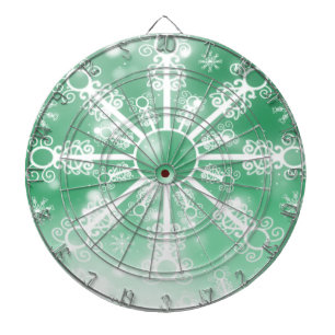 Green Snowflake Dartboard With Darts