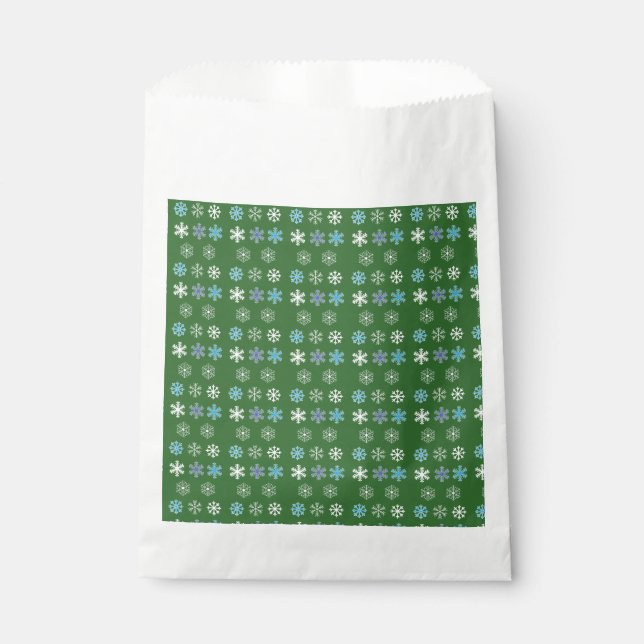 Green Snowflake Favor Bag (Front)