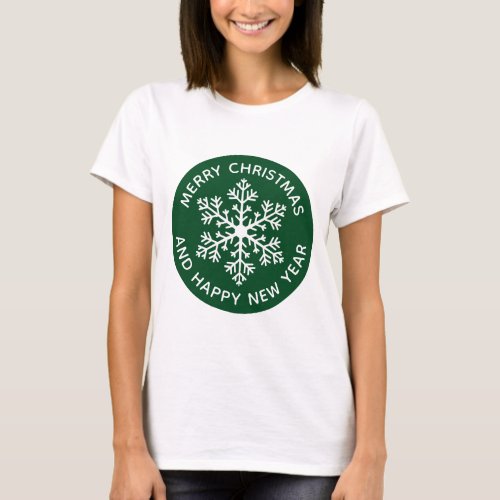 Green Snowflake Festive T_Shirt