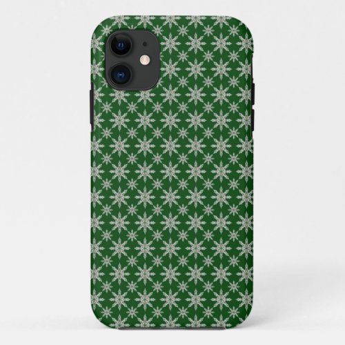 Green Snowflake iPhone Case