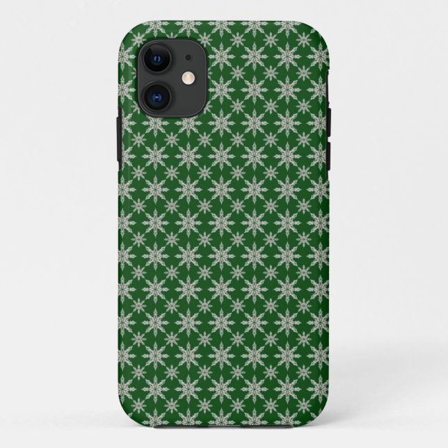 Green Snowflake iPhone Case (Back)