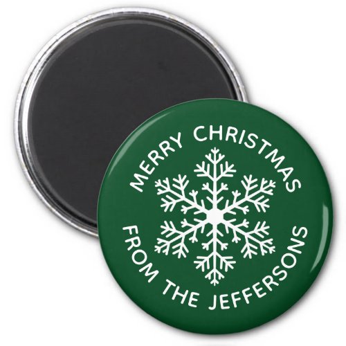 Green Snowflake Magnet