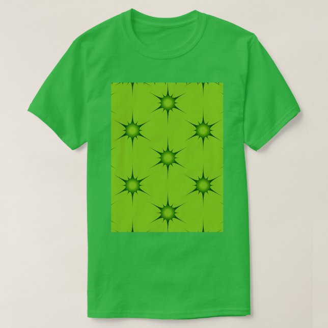 Green Snowflake Polish Pottery Inspired Pattern T-Shirt (Design Front)