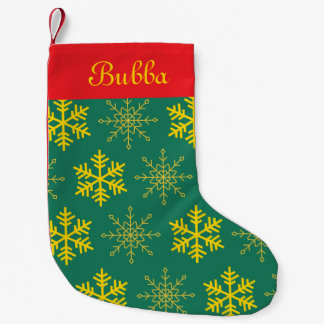 Green Snowflake Small Christmas Stocking