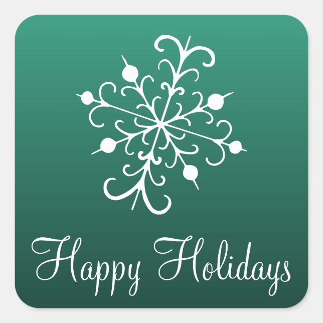 Green Snowflake Stickers (Front)