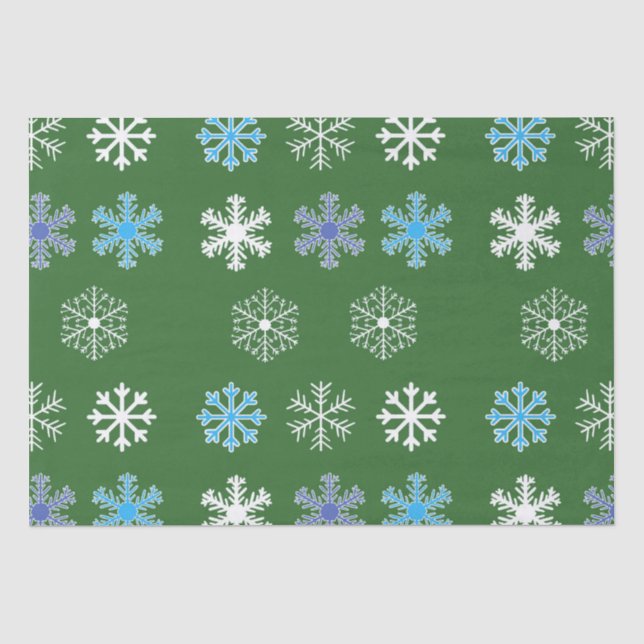 Green Snowflake Tissue Paper (Front)