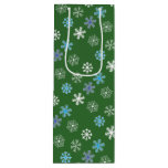 Green Snowflake Wine Gift Bag