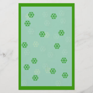 Green Snowflake Winter Stationary Stationery