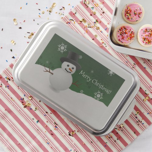 Green Snowman Winter Scenery Christmas Cake Pan