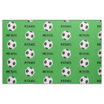 Green Soccer Ball Custom Name Personalized Printed Fabric