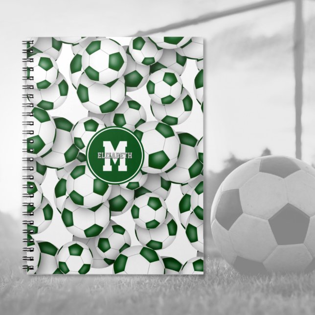 green soccer balls pattern kids sports notebook (Creator Uploaded)