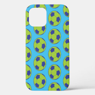 Green Soccer Balls Sports Lovers Football Players iPhone 12 Case