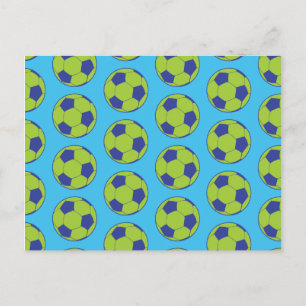 Green Soccer Balls Sports Lovers Football Players Postcard