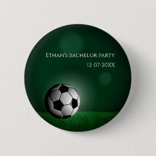 Green Soccer Birthday / Bachelor Party Button