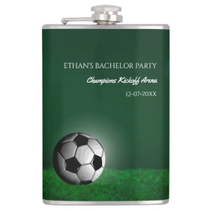 Green Soccer Birthday / Bachelor Party Flask
