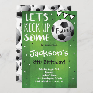 Green Soccer Birthday Invitation