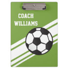 Green Soccer Coach Personalized Clipboard