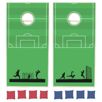 Green Soccer Field Lawn Cornhole Set