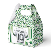 Green Soccer Sports Boy Jersey Kids Birthday Party Favor Boxes